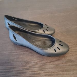Crocs Iconic Comfort Kelli Women’s Black Classic Slip-On Ballet Flats Size 10
